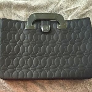 Chelsy Henry‎ Black Quilted Laptop Tote